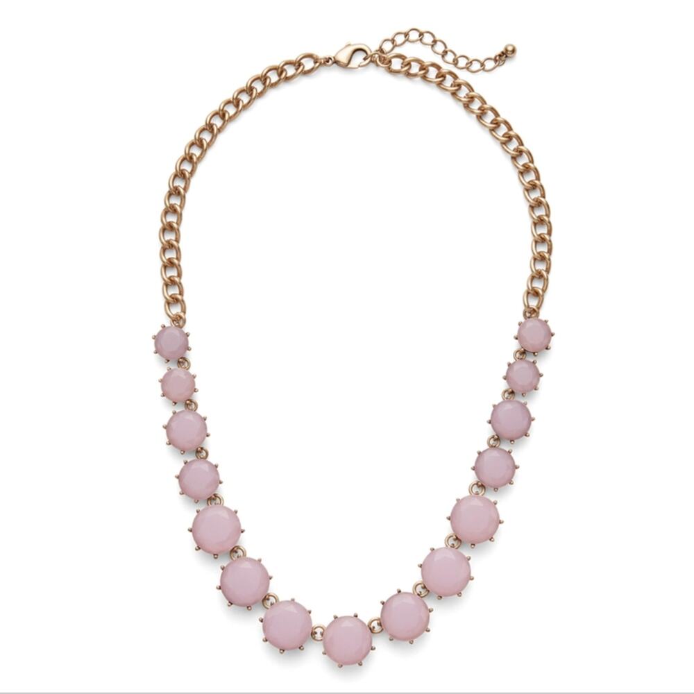 Perry Street x Rocksbox Gold Brass Jacqueline Pink Stone Crystal Necklace